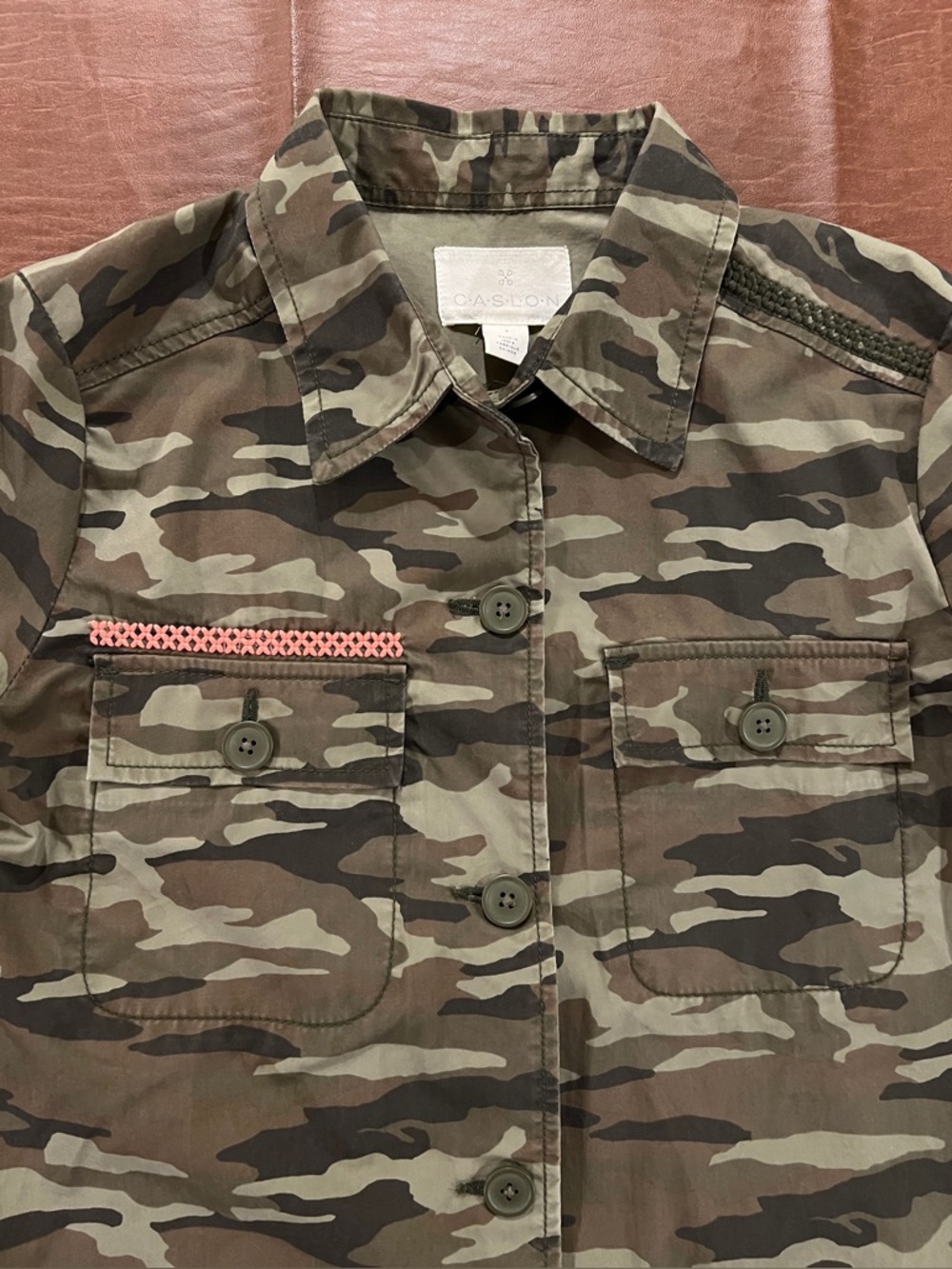 Caslon Women’s Camo Print Utility Shirt Jacket - Size Small